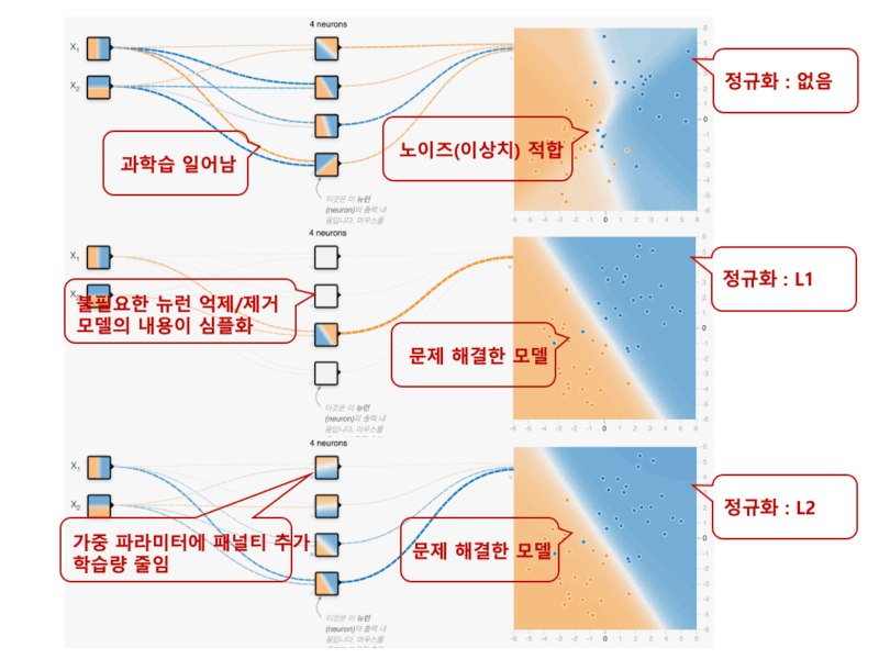 정규화 없음/L1/L2 비교