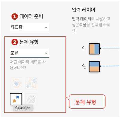 문제 유형 선택