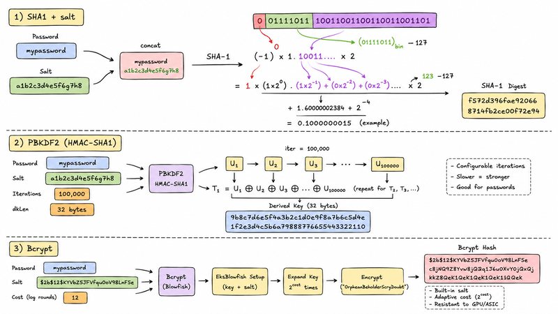 SHA1 + salt 패스워드 해싱의 한계와 PBKDF2·Bcrypt 대안