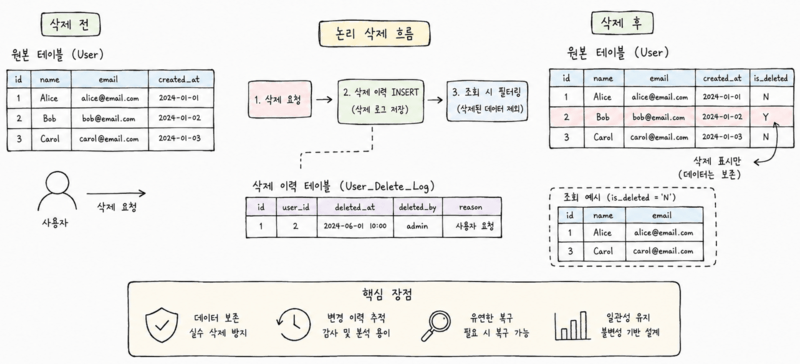 Immutable Data Model로 배우는 논리 삭제 테이블 설계 패턴